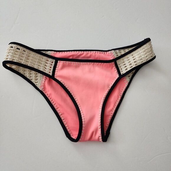 Victoria's Secret/Pink - Size M - Neon Nectar  Surf Crochet Hipster Swim Bottoms - Picture 3 of 9